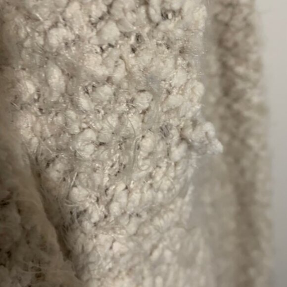 Off White Sherpa Open Front Oversized Cozy Comfy Women's Duster - Size S - Picture 8 of 8